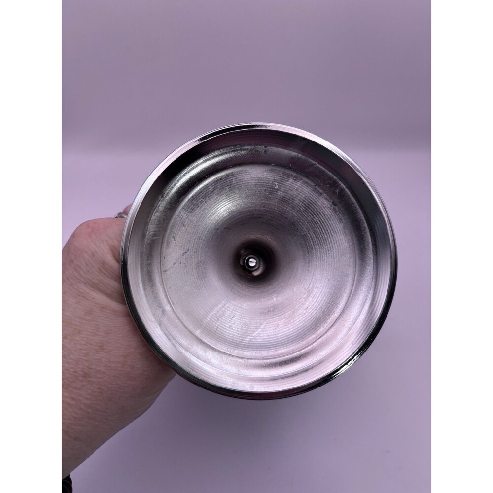 Bath And Body Works Glitter Silver Snowflakes 3-wick candle holder on pedestal - Picture 6 of 6